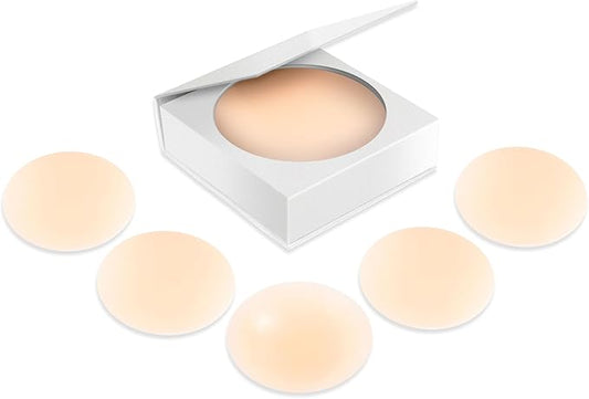 Nipple Covers - Reusable Adhesive Invisible Sticky Silicone Bra Nipple Coverage Pasties Breast Petal for Women