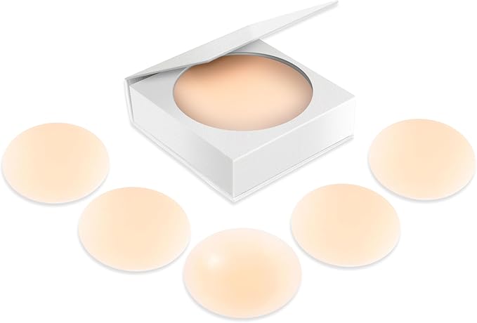 Nipple Covers - Reusable Adhesive Invisible Sticky Silicone Bra Nipple Coverage Pasties Breast Petal for Women