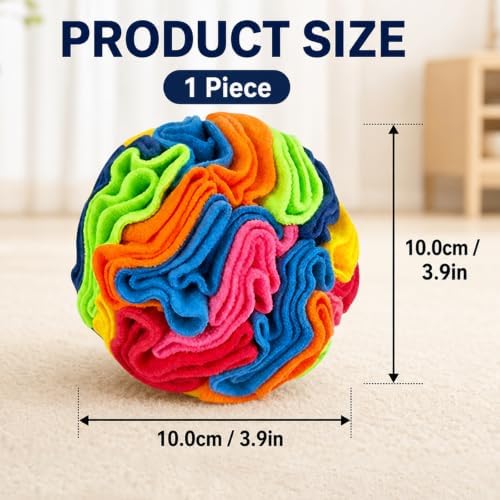 1PCS Snuffle Ball for Dogs, Interactive Slow Feeder Toy with Storage Bag, Keep Pets Occupied, Anxiety Relief for Bored Dogs, 8 Colorful Snuffle Ball with 3.94 Inch Diameter