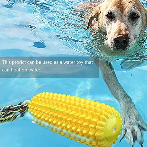 Squeaky Dog Chew Toy for Aggressive Chewers, Corn Teeth Cleaning