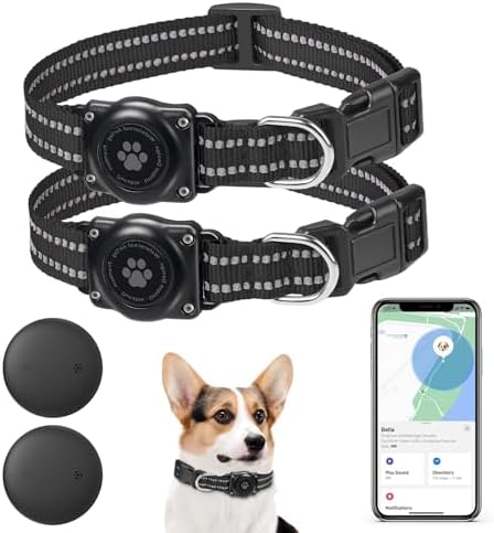 GPS Tracker for Dogs (iOS Only) Pet Activity Tracker, GPS Cat Tracker | No Monthly Fee, Compatible with Apple Find My, Anti-Lost, Finder Tag for Vehicles/Pets/Kids/Items (2 Pack)