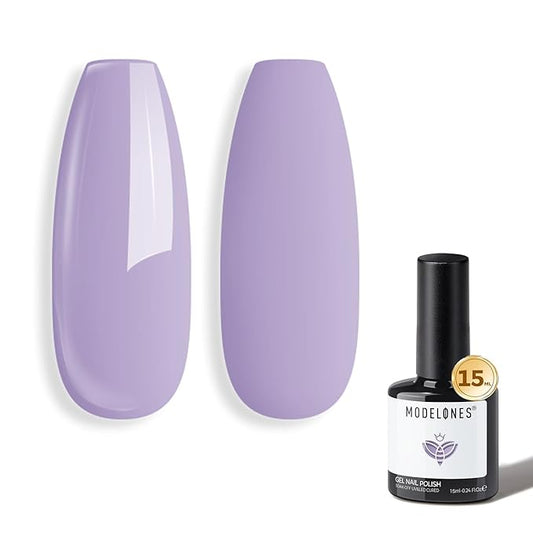 modelones Purple Gel Nail Polish Pastel Polish Lilac Purple Nail Polish Violet Soak Off Led Nail Gel Polish DIY Nail Art 15 ML