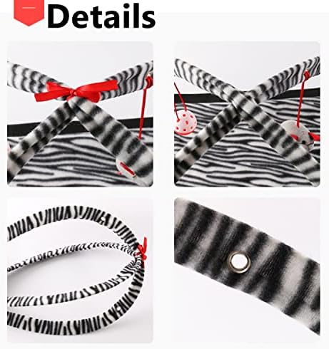 Ferret Play Mat Foldable Fleece Activity Center with Hanging Bell Balls Mice Toys Small Animal Cat Interactive Mat Tent Toy for Exercise Napping Easy Storage (Zebra)