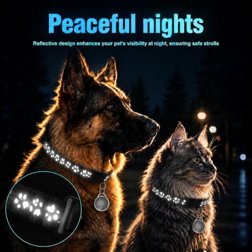 GPS Tracker for Dogs/Cats, Real-Time Tractive GPS Tracker Device | Dog/Cat Tracker Pet Location Tracking with Collar, No Monthly Fee/No SIM Card, Works for iOS Find My, IP68 Waterproof