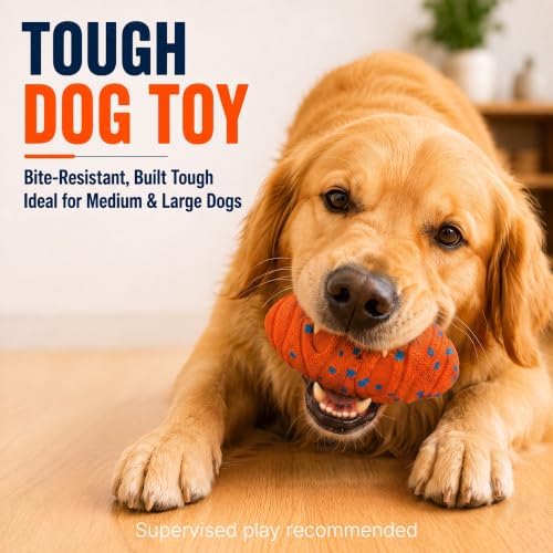 Interactive Dog Ball for Large Dogs, Quiet E-TPU Football Toy