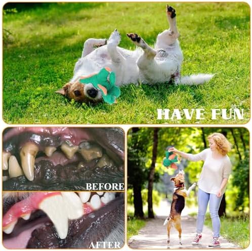 3-Layered Stuffed Dog Toys for Medium Large Dogs, Large Plush Squeaky Dog Toys to Keep Them Busy for Small Medium Large Breed, Cute Animals Puppy Teething Chew Toys - Dinosaur L