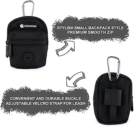 Dog Treat Pouch Dog Poop Bag Holder for Leashes, Pets Snack Container With Inner Small Bag, Puppy Supplies Perfect for Training and Walking - Hands Free Dog Waste Bag Dispenser -Dog Travel Accessories