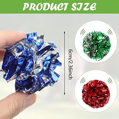 Silkfly 200 Pcs Polyester Film Crinkle Balls Cat Toys 2.36" Crinkle Ball