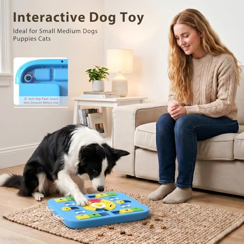 Dog Puzzle Toy, Treat Dispensing Dog Enrichment Toys, Blue