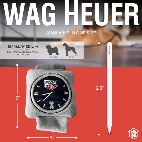 Wag Heuer – Luxurious Parody Plush Dog Toy with Squeaker, Premium Fabric, Embroidered Details, Designer-Inspired Chew Toy, Fun Gift for Small Dogs & Dog Lovers