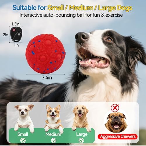 Newget Interactive Dog Toy Ball Replacement Shell, Chew-Resistant Red