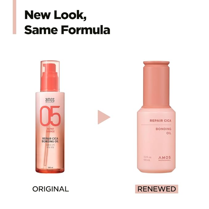 AMOS PROFESSIONAL Repair Cica Bonding Hair Oil l With Cica Protein for Split Ends & Breakage, Deep Nourishing & Shine Boost l Bonding Technology, 3.3 fl. oz.