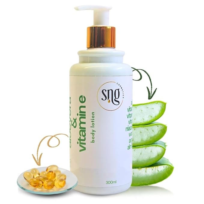 Moisturizing Aloe Vera Body Lotion, Lotions for Dry Skin with Niacinamide & Vitamin E, Paraben Free, Non-Greasy, Moisturizer, 10.14 FL OZ