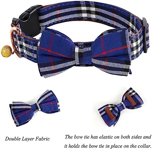 Yizepet Dog Collar with Bow Tie- Adjustable pet Collar for Dogs with Plastic Buckle Collar, Stylish Pattern for Small Medium or Large Boy and Girl Dog and Cat