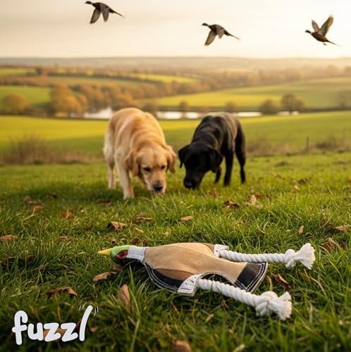 Fuzzl Eco Leather Pip Pheasant Toy Natural and Tough Dog Toys - Long Lasting Chew Toys for Aggressive Chewers - Strong Dog Toy for Dogs and Puppy