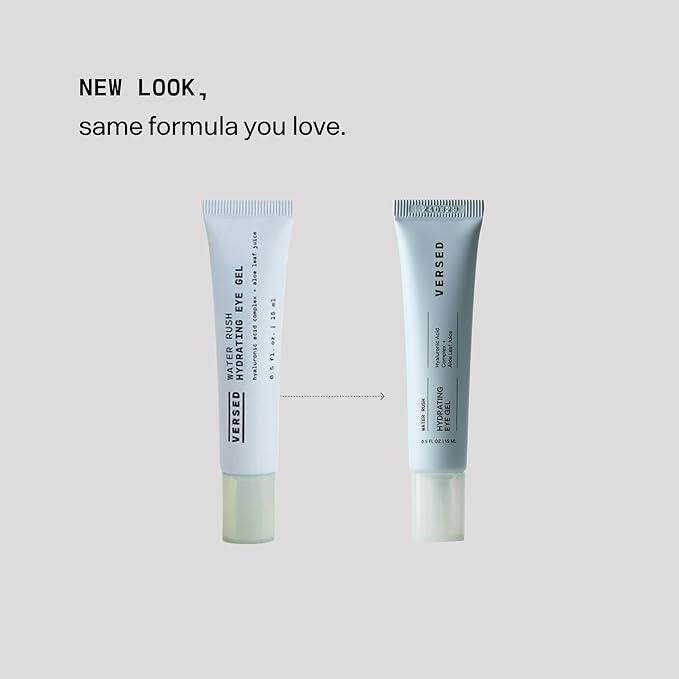 Versed Water Rush Hydrating Eye Gel - Under Eye Cream for Puffiness and Bags Under Eyes - Hyaluronic Acid Under Eye Brightener - Clinically Tested Gel-Cream Formula