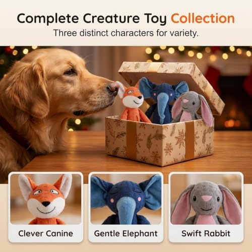 2026 Upgraded Indestructible Plush Dog Toy for Aggressive Chewers, Interactive Squeaky Chew Toy, Durable Teething Toy for Small, Medium & Large Dogs (Blue Elephant)