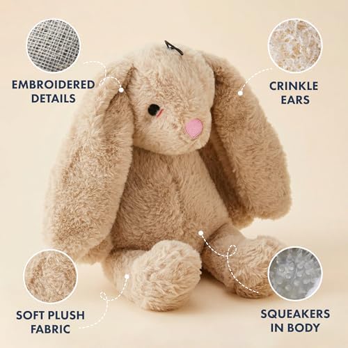 petlou Colossal Squeak 15-inch Promo Rabbit Dog Toys Not for Heavy Aggressive Chewers