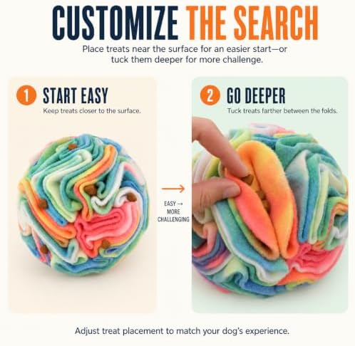 Ablechien Snuffle Ball for Dogs, Puppy Treat Toy, Interactive Foraging Puzzle Ball Toy, Enrichment Toys for Large Dogs, Sniffle Interactive Treat Balls