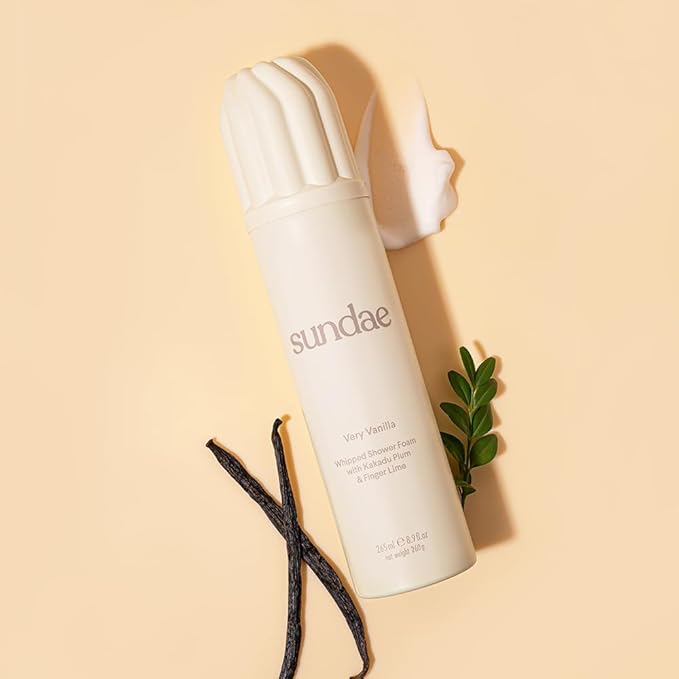 sundae Whipped Shower Foam Very Vanilla Foaming Body Wash 8.9 fl oz, 265ml with Kakadu Plum & Finger Lime