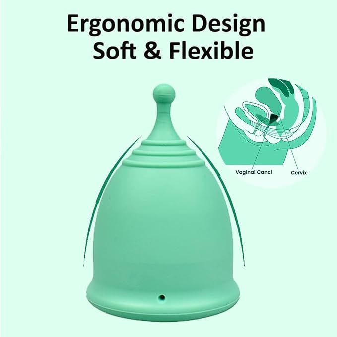 SHORDY Menstrual Cups - Small Reusable Period Cup for Teens & Women (Green) | Light flow, 100% medical grade silicone, 12 hr comfort, Disc & tampon alternative, Feminine care, Copa menstrual para mujer