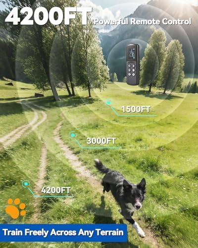 Smart Dog Training Collar with Remote – 4500FT Range Rechargeable E Collar with Voice Command, Beep, Vibration, Static & LED Light, Waterproof Shock Collar for Small Medium Large Dogs