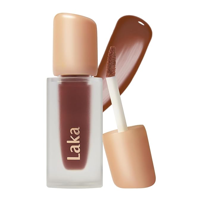 Laka Fruity Glam Tint, 4.5g/0.15oz, Glowing Lip Stain with Wide Color Spectrum, Hydrating & Lightweight Texture, Buildable Color, Non-Sticky, Vegan, K-Beauty (#156 Coco)