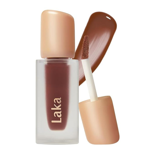 Laka Fruity Glam Tint, 4.5g/0.15oz, Glowing Lip Stain with Wide Color Spectrum, Hydrating & Lightweight Texture, Buildable Color, Non-Sticky, Vegan, K-Beauty (#156 Coco)