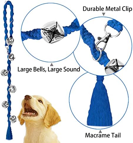 Dog Bells to Go Outside, Potty Training Bell, Handmade, Adjustable | Handmade with Premium Yarn, Twisted Style, Clear Jingle, Dog Potty Bell, Dog Door Bell.