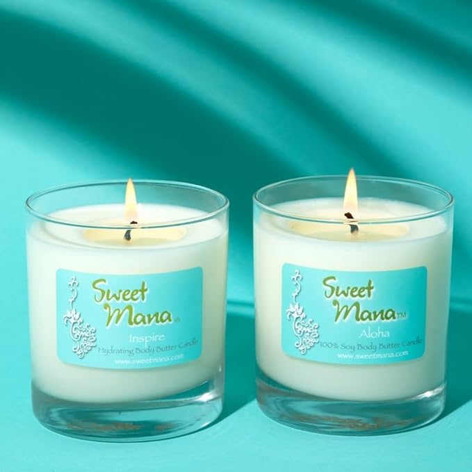 | Lotion Candle | Luxury Soy Candle | Aromatherapy Massage Candle | Massage Oil Candles | Inspire | Sea Salt + Orchid | Spa Scent | Hand Poured in USA | 9 oz.