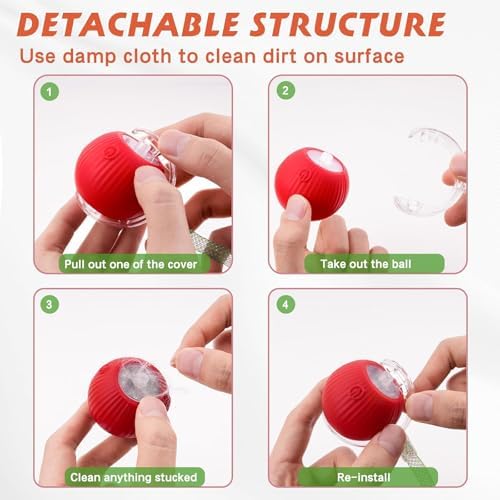 2 Packs Speed 2.0 Tail Interactive Cat Toys for Indoor Cats, Moving Cat Toy | Chirping & Motion Activate Cat Toy, Smart Kitten Toys Rolling Ball Moving Ball, Electric Dog Cat Ball for Enrichment Exercise
