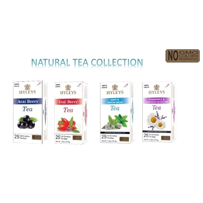 Hyleys Acai Berry Senna Green Tea - Natural Gentle Laxative for Constipation Relief - 25 Tea Bags