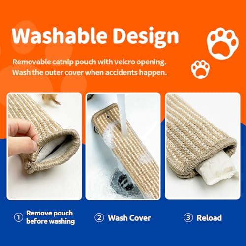 2 Pack Refillable Sisal Catnip Kicker Toys for Indoor Cats