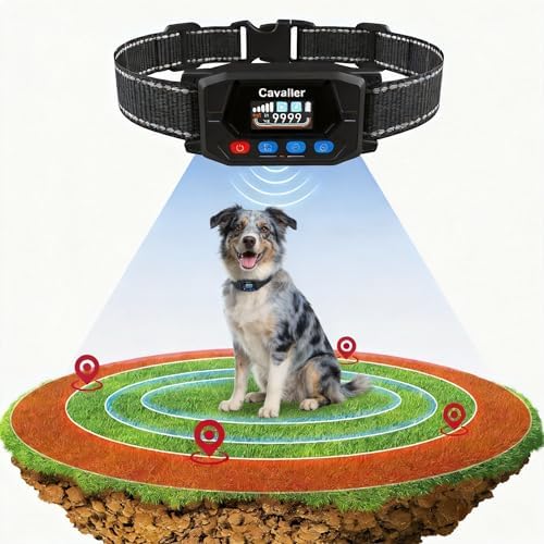 PATPET Wireless GPS Dog Fence, 9999 Yard Radius Electric Fence System, 3 Training Modes, IP67 Waterproof Collar for Medium & Large Dogs