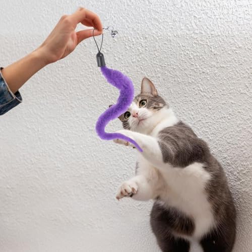 Cat Worms Refills for Wand, 12 PCS Cat Wand Attachments Worms Toy Interactive Kitten Worm Replacements Feather Worm Teaser Refills
