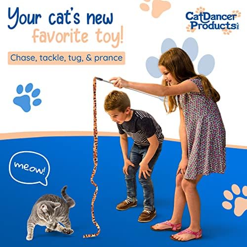Cat Dancer Products Jungle Cat Charmer, Jungle Wand Toy for Kittens Training, Colorful Ribbon Cat Charmer, Interactive Catcher Wand for Cat Exercise (1 Pack, Multicolor)