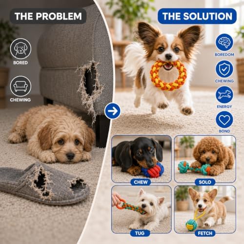 Aitmexcn Dog Rope Toys, 6 Pack Cotton Puppy Teething and Chew Toys