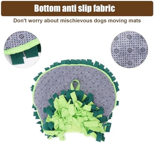 Avocado Snuffle Mat for Dogs, Slow Feeder Enrichment Toy, Anti-Slip Bottom, Machine Washable, 15 x 19 Inches, for All Dog Sizes (Green/Gray)