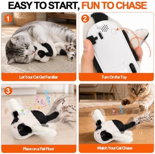 BABORUI Interactive Cat Toy Flying Mouse, Cow Mouse