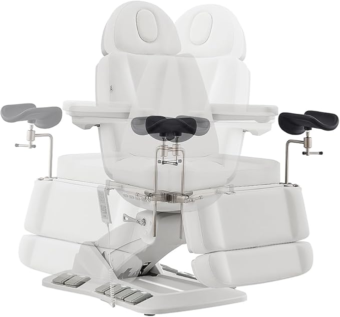 Dir Medical Spa Chair 4-Motor Electric Medical Examination Room Table with Stirrups Spa Beauty Bed Esthetician Chair Facial Bed with Position Memory Function Geneva