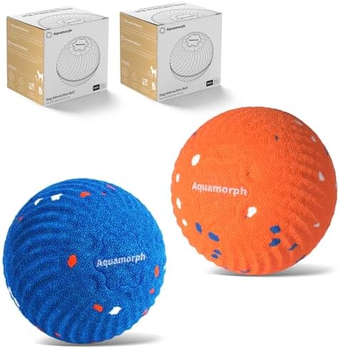 2-Pack Interactive Dog Toys, Smart Automatic Bouncing Vibrating Washable Dog Ball, Durable Pet-Safe E-TPU Material, Type-C Charging, Anti Boredom Dog Toys to Keep Them Busy for Medium & Large Dogs