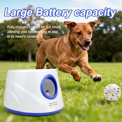 Automatic Dog Ball Launcher, 6 ETPU Balls, 20-45ft Distance