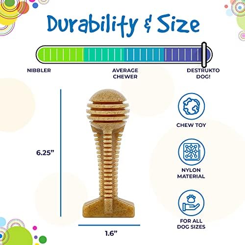 SodaPup Honey Bone Dental Tower – Durable Dog Chew Toy Made in USA from Non-Toxic, Pet Safe, Food Safe Nylon Material for Mental Stimulation, Clean Teeth, Fresh Breath, Problem Chewing, & More