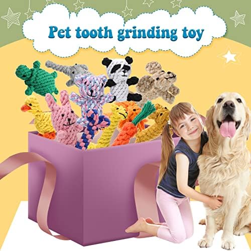Sumind 12 Pcs Rope Dog Toys for Aggressive Chewers,Giraffe