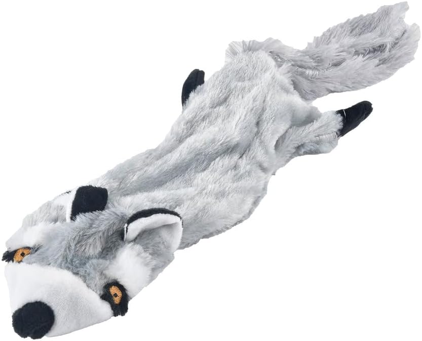 Jeffers Pet Thinnies, 21" | Unstuffed with Squeaker and Rope | Raccoon