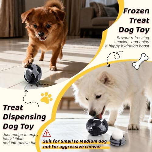 IFOYO Frozen Treat Dog Toy Ball for Small to Medium Dogs Silicone Enrichment Dog Toys to Keep Them Busy Reduce Anxiety Puzzle Treat Dispensing Dog Toy for Slow Food Training (Camouflage Black)