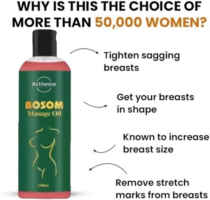Ayurvedic Bosom Massage Oil for Women, Ayurvedic Breast Oil for Women - 100 ml - 3.38 Fl Oz