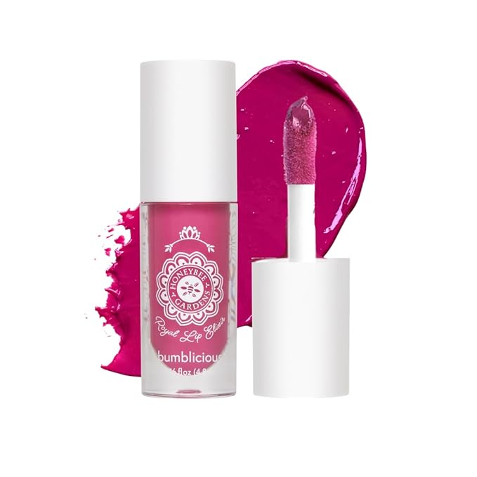 Honeybee Gardens Royal Lip Elixir Bumblicious, Hydrating and Non-Sticky Liquid Lip Color, Vegan, Cruelty-Free Beauty