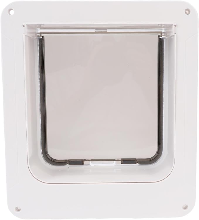 Pet Door for Smart Cats, Cat Flap with AutoSensing and Collar Activated Entry, Easy Installation for Pet Owners