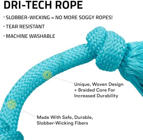 Playology Tug Rope Dog Toys for Large Dogs - Jumbo, Peanut Butter Scent